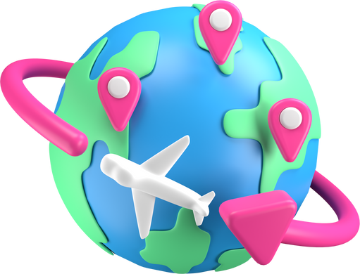 Worldwide shipping 3D illustration